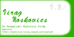 virag moskovics business card