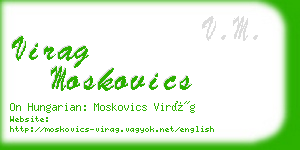 virag moskovics business card